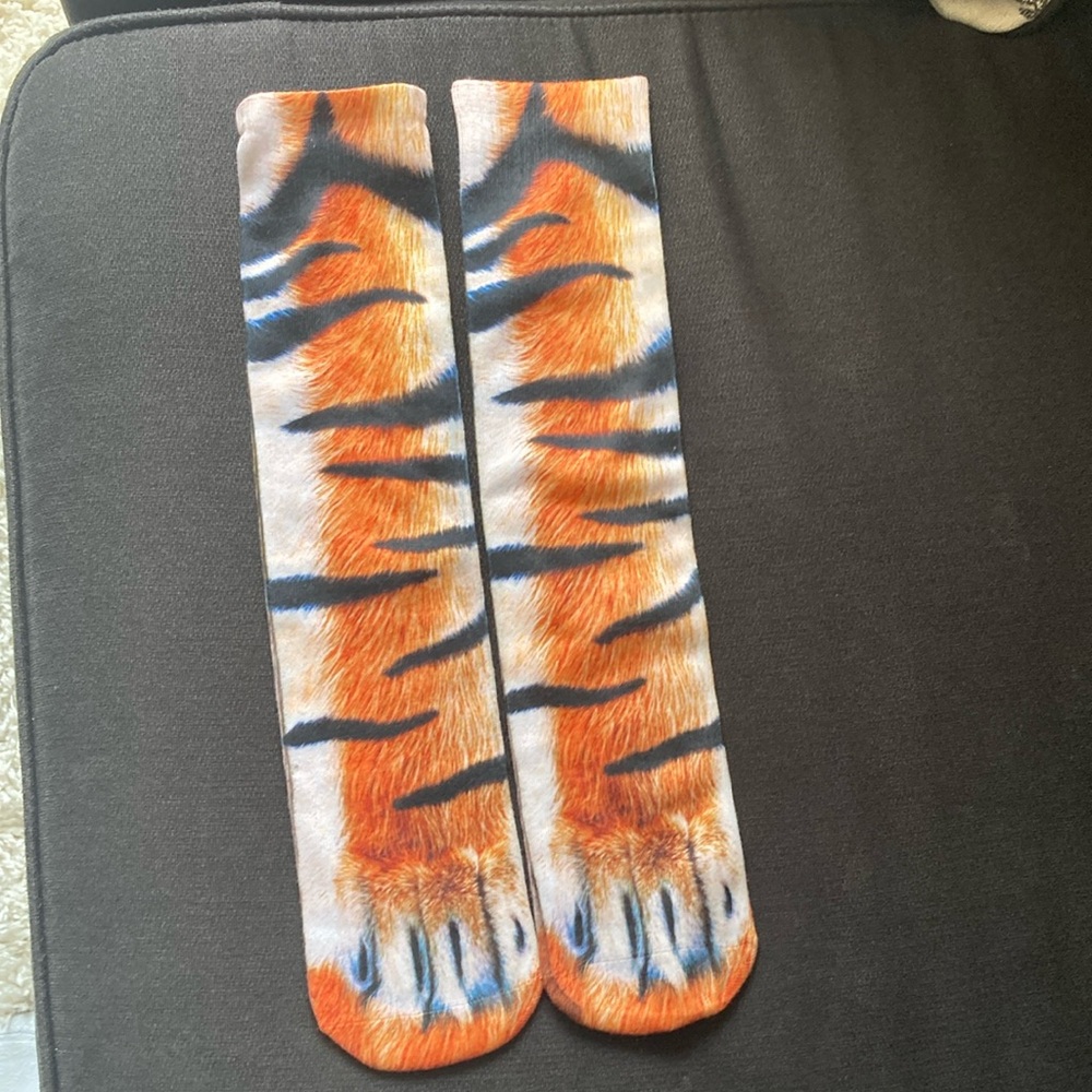 Tiger Print Knee-High Socks